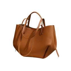 Bruine Leren Shopper