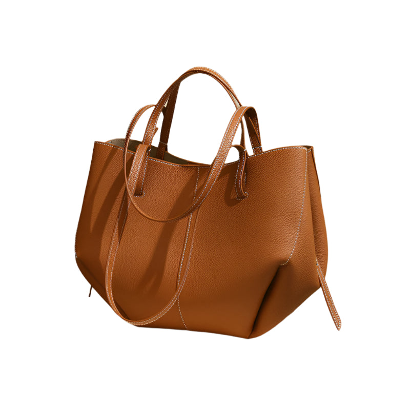 Bruine Leren Shopper