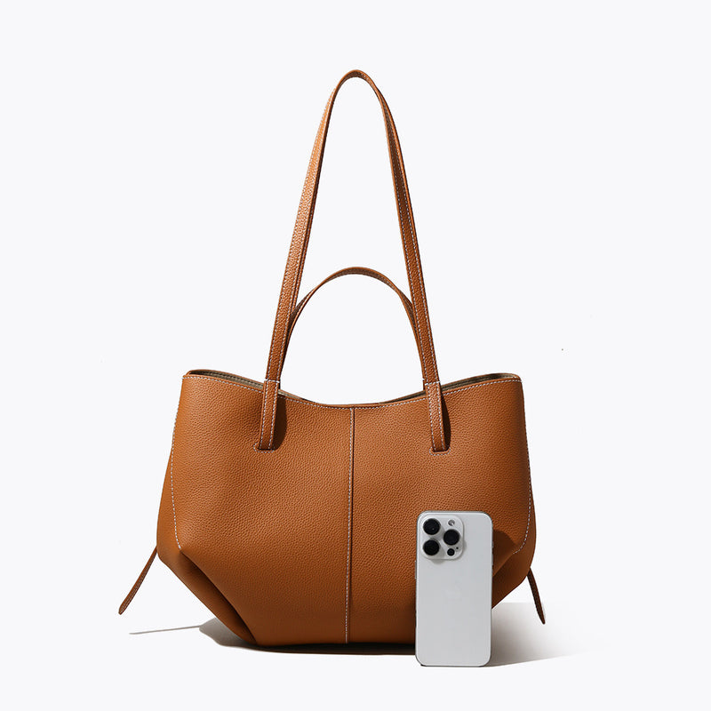 Bruine Leren Shopper