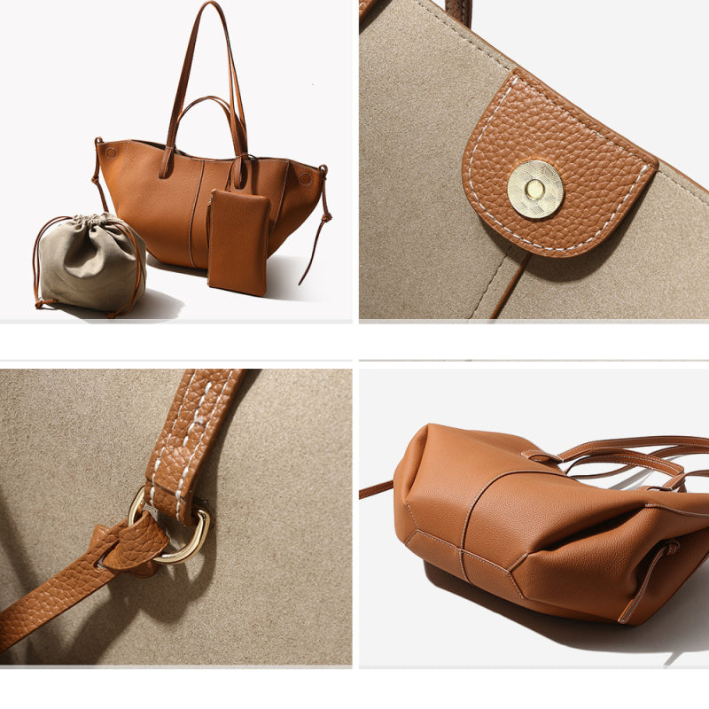 Bruine Leren Shopper