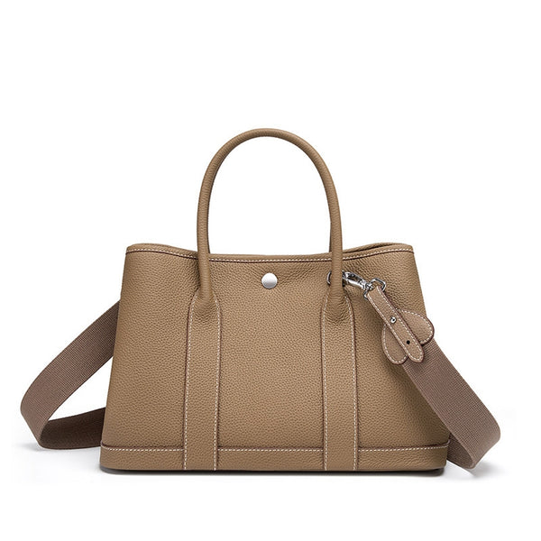 Khaki Leren Shopper