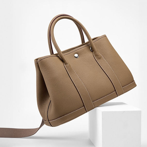 Khaki Leren Shopper