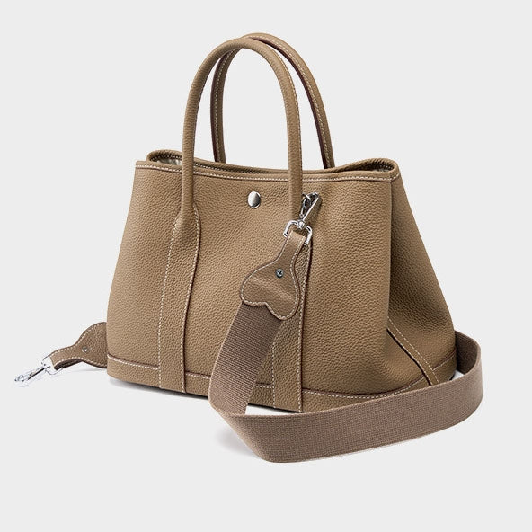 Khaki Leren Shopper